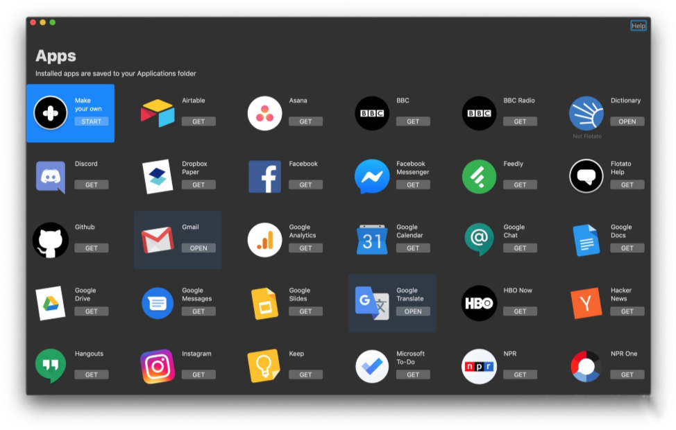 用 Flotato 制作 Mac 版的「小程序」